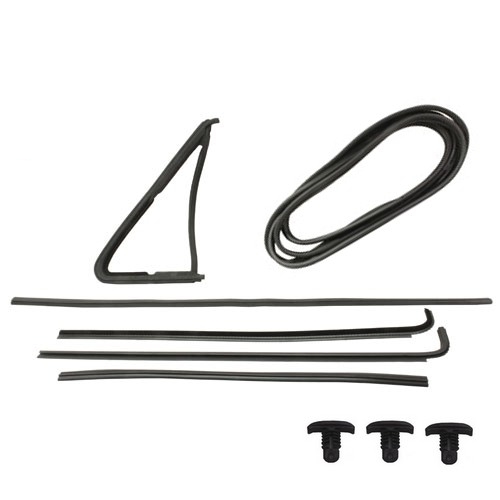 Deurrubberpakket voor rechter deur T25/T3 bus met uitzet driehoeksraam (9delig) Deurrubberpakket voor rechter deur T25/T3 bus met uitzet driehoeksraam (9delig)