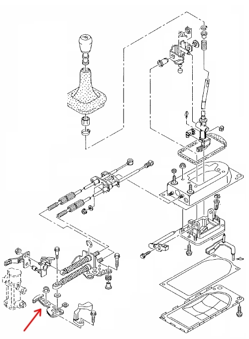 Schakelhendel 1J0711051B (TM arpil 1999)