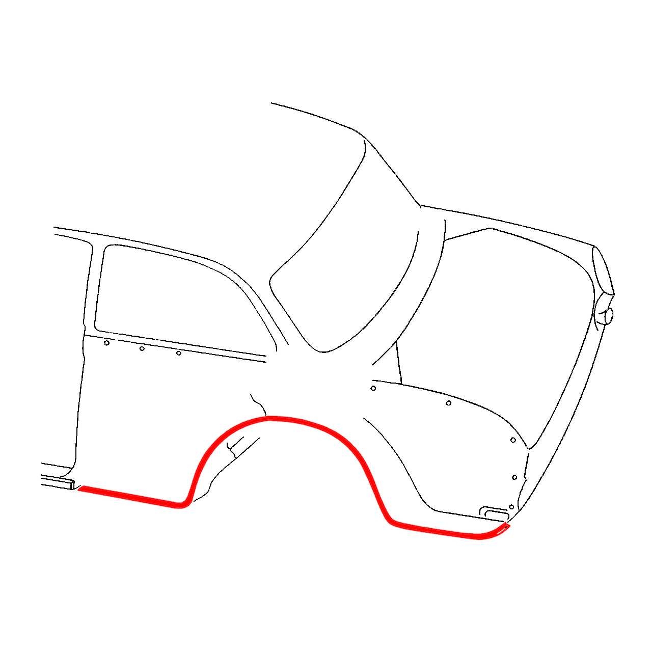 Afdichting carrosserie / onderzijde achter spatbord (Set). Type 3 311821331C