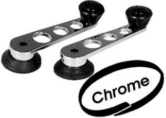 Chromen raamslingers set met zwarte knop Kever / Karmann Ghia