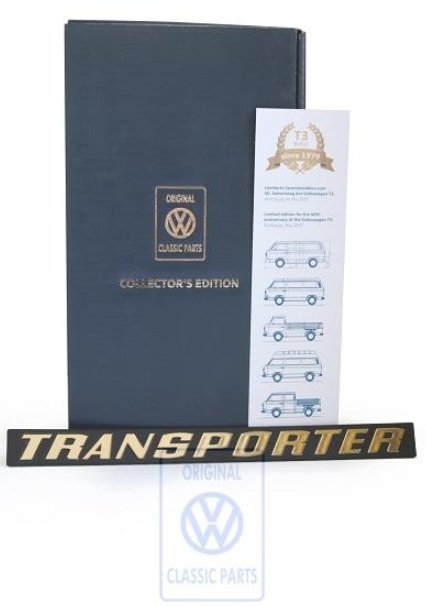 Achterklep embleem "Transporter" in goud 40th anniversary 