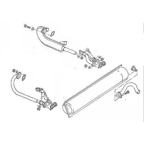 Uitlaatset standaard 1.9 WBX DF, DG 8.1982 t/m 7.1990