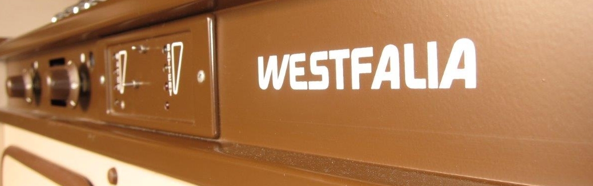 Sticker - T3 bus  Westfalia op keukenblok wit