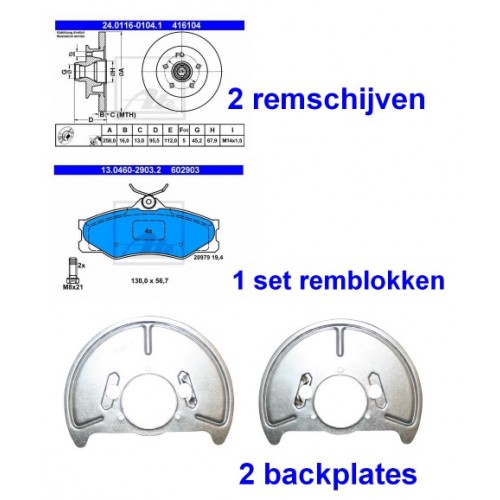 Remmenset T25 / T3 schijfremmen vanaf 8/1985 (ATE) Remmenset T25 / T3 schijfremmen vanaf 8/1985 (ATE)
