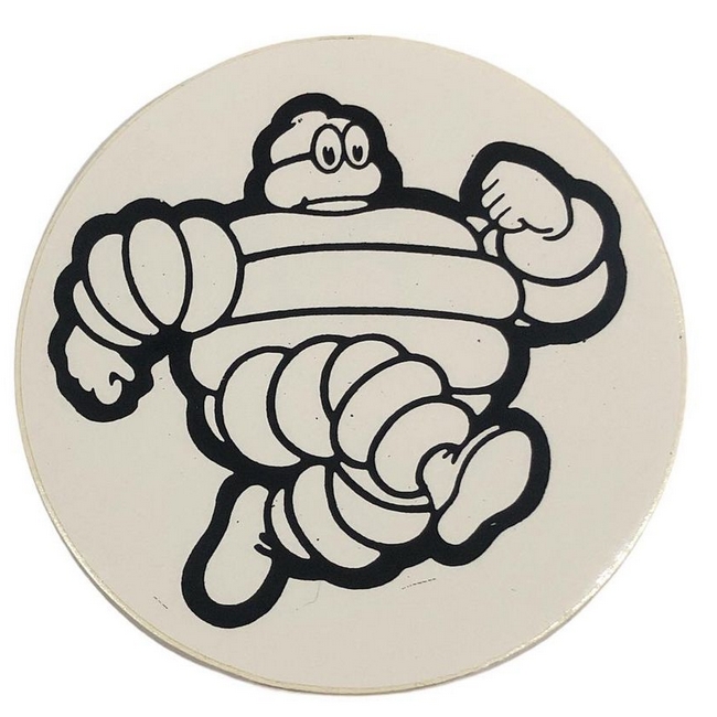 Sticker "Michelin" rond wit 9.5cm (buitenzijde)