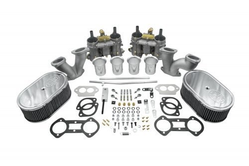 Dual Street Sleeper Carburateur kit, 51 EPC, met inlaat spruitstukken en luchtfilters. Past onder de motorklep