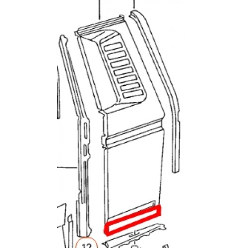 Reparatiedeel onderste deel linker achterhoek T3 bus 251813367 (7cm)