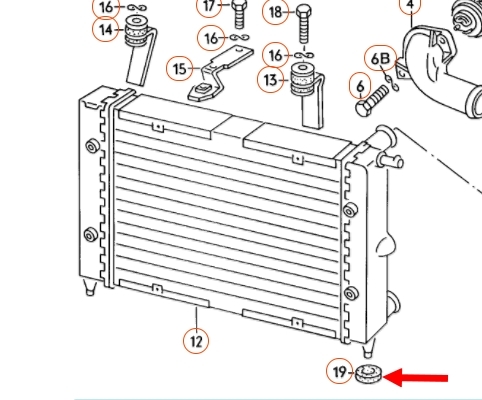 Rubber ring ophanging radiateur 171121276D