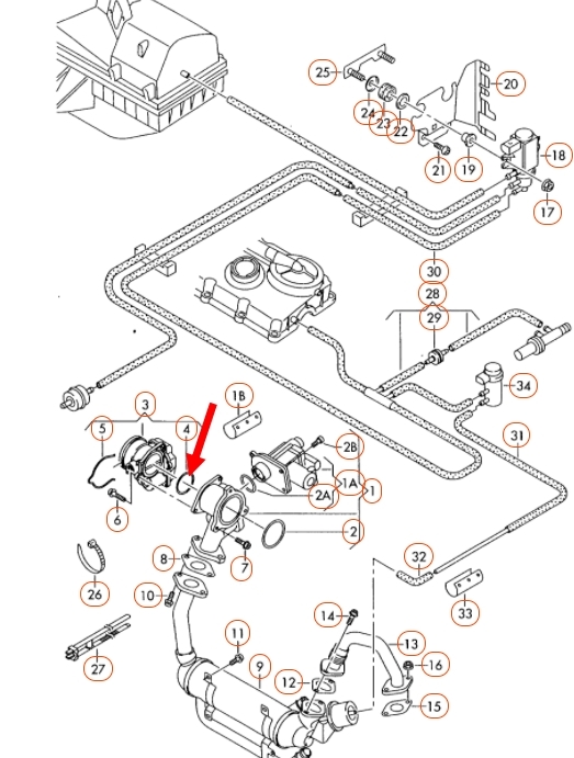 Pakking / afdichting EGR-klep 03L131547B 