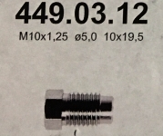 Wartelmoer M10x1,25, bor. 5 mm, Lengte 19,5 mm, Sleutel 10 (L)