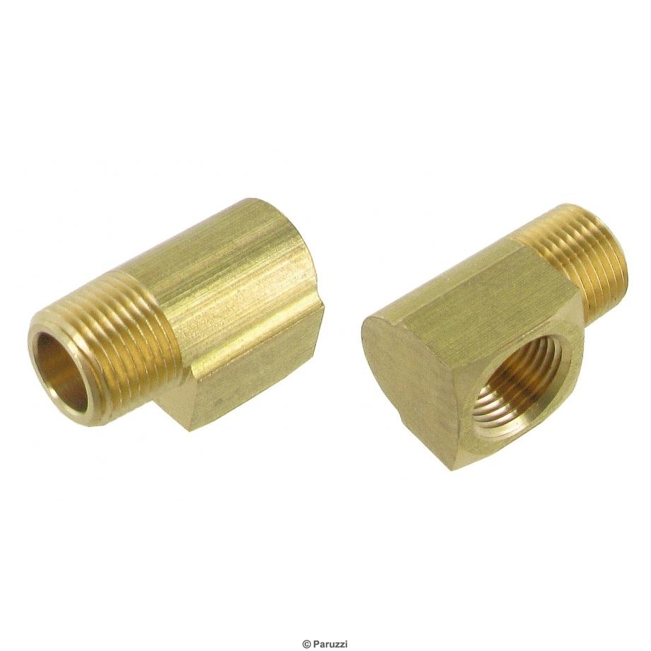 Olieslang aansluitstuk 90° (Set). 3/8 schroefdraad (beide zijden)  Olieslang aansluitstuk 90° (Set). 3/8 schroefdraad (beide zijden)