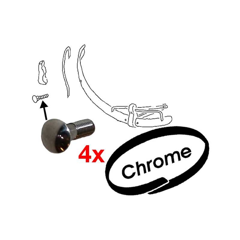 M8 slotbout: (M8x1.25x31) Bumperbouten verchroomd 4 stuks 113707191B