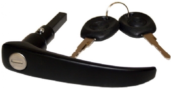 Deurhendel zijdeur T1 met slot en sleutels, zwart 211841631C