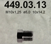 Wartelmoer M10x14,2, bor. 5 mm, Lengte 14,2 mm, Sleutel 10 (M)