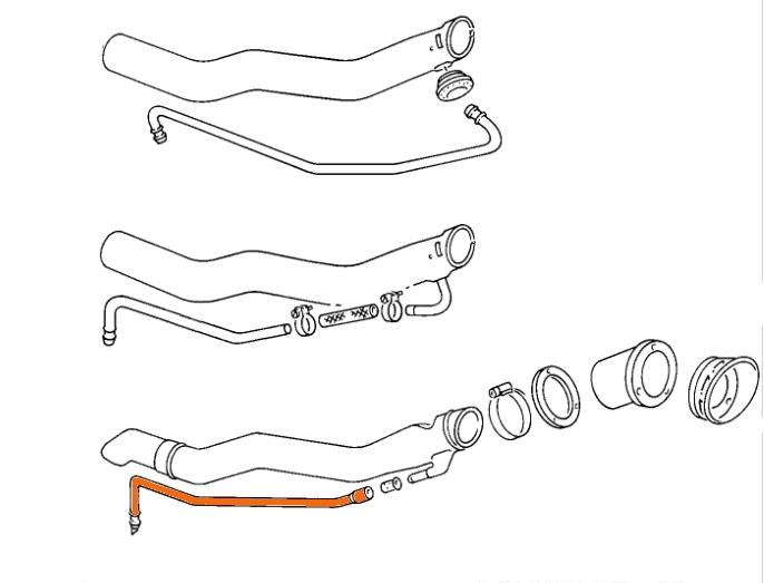 Ontluchtingsslang benzinetank T25 / T3 bus met plastic vulhals 251201166