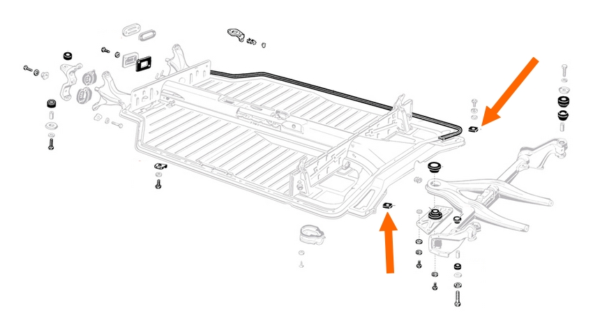 Rubber tussen chassis & carrosserie, achteraan -Type 3 311899135A