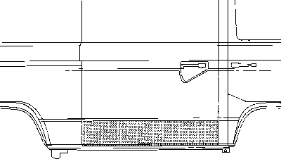 Schuifdeur reparatie plaat buitenzijde 25.5 cm hoog T25 / T3 251843107 (B-Keus)