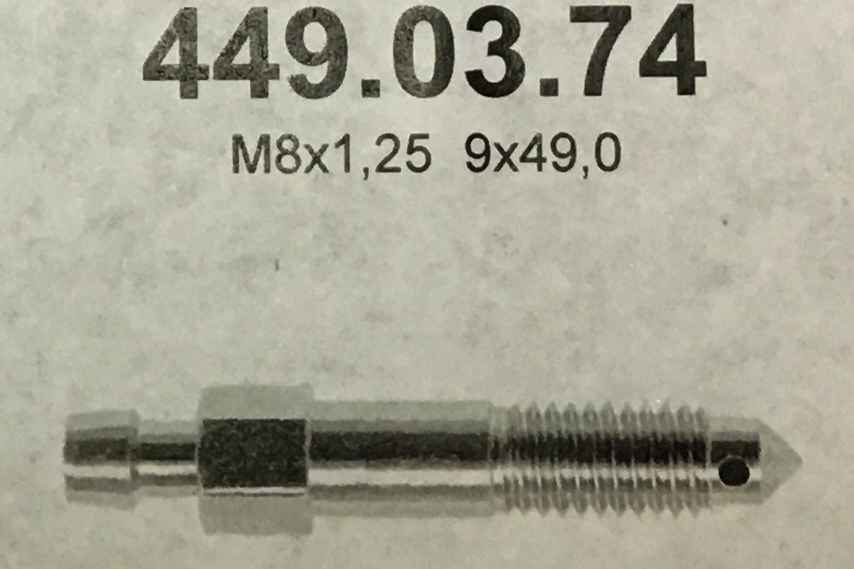 Ontluchtingsschroef M8x1.25,  9x49,0