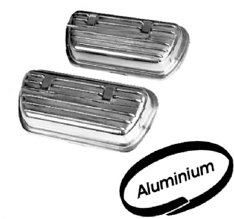Kleppendeksels (per paar) chrome aluminium