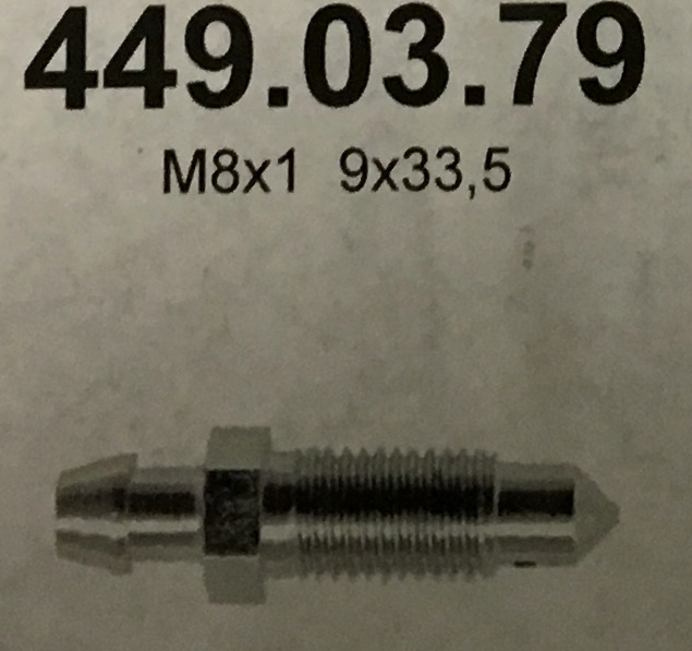 Ontluchtingsschroef M8x1,  9x33,5