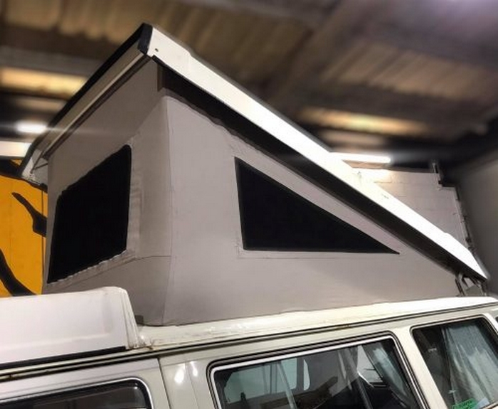 Hefdak tentdoek T25/T3 bus 6/1984 en later A-kwaliteit, 3 ramen grijs voor Westfalia