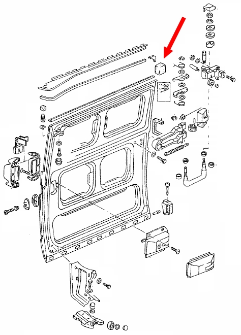 Schuifdeur aanslagrubber T25/ T3 bus 251843314