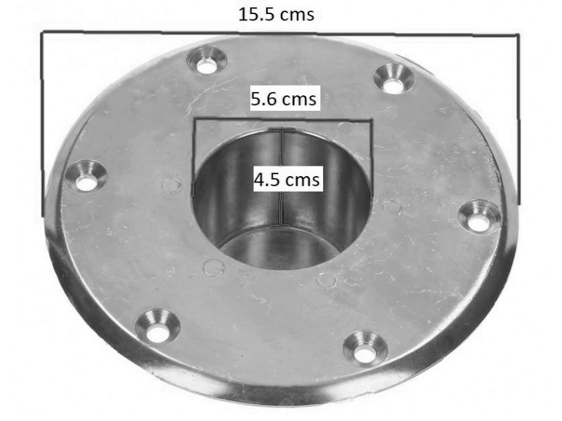 Vloer houder voor tafelpoot van 5.5cm diameter 