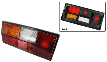 Achterlicht lens Europees oranje/rood/helder links. T25/T3 bus 251945111D zonder E-keur