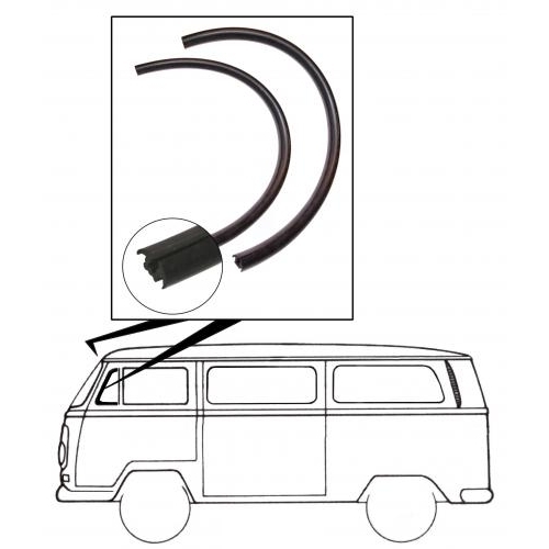 Cabinedeur tochtruitrubbers (gesloten, niet draaibaar) (Set). Bus 8/1967 T/M 7/1979 211837625A