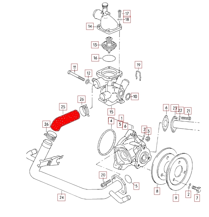 Radiateurslang T25 / T3 025121073H