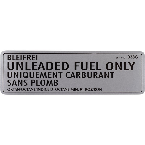 Sticker - Unleaded Fuel Only T3 bus 251000285G