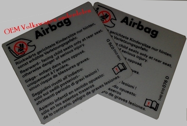 Airbag sticker 1H0010076D meer-talig