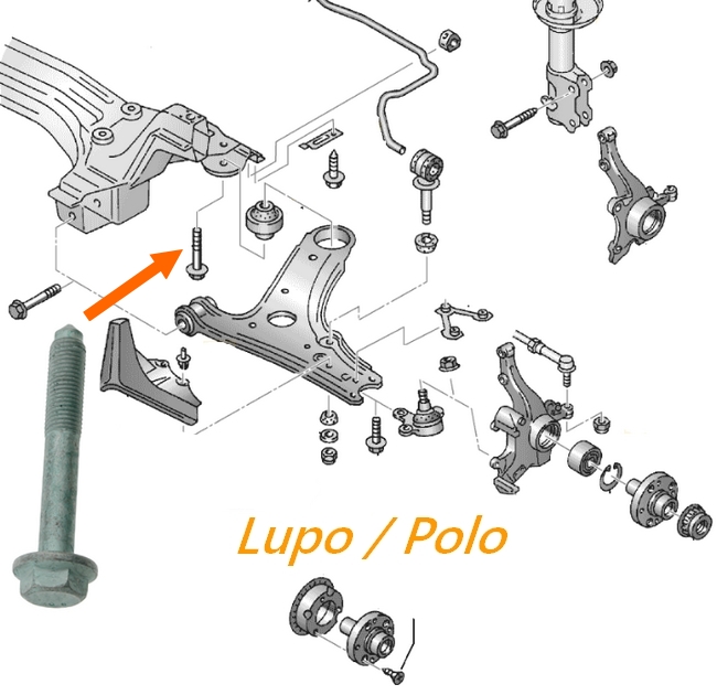 M12 zeskantbout: (M12x1.5x82) o.a. voor Subframe / draagarm N90484004