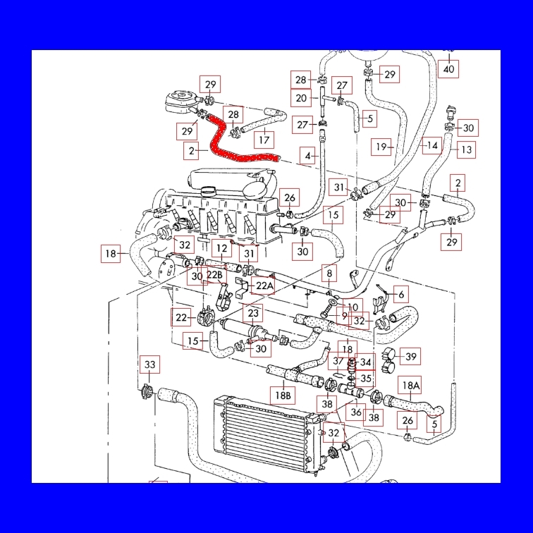 Radiateurslang / koelwaterslang T4 2.4/2.5 oliekoeler naar versnellingsbak oliekoeler 074121058C 