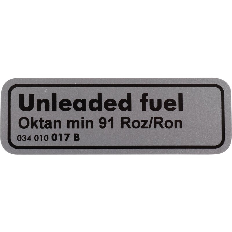Sticker - Unleaded Fuel 034010017B