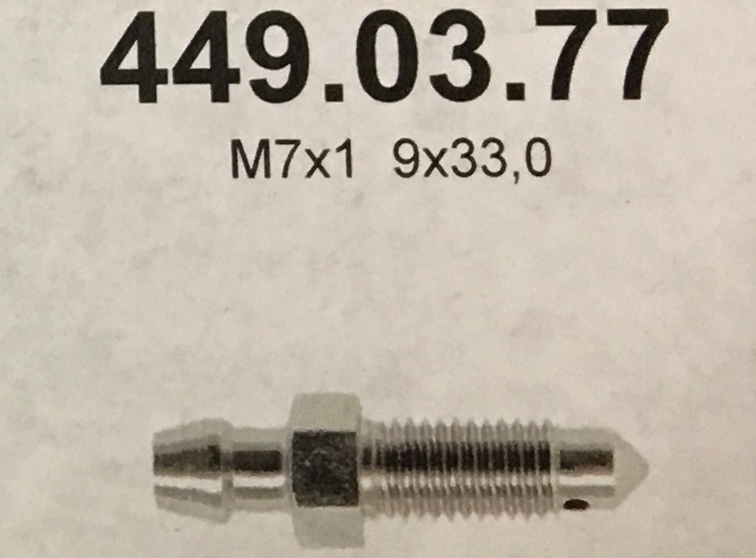 Ontluchtingsschroef M7x1,  9x33,0