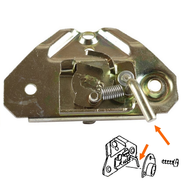 Slotmechanisme achterklep T3 "Camper" met binnenbedediening 253829211A (Vanaf 08/82)