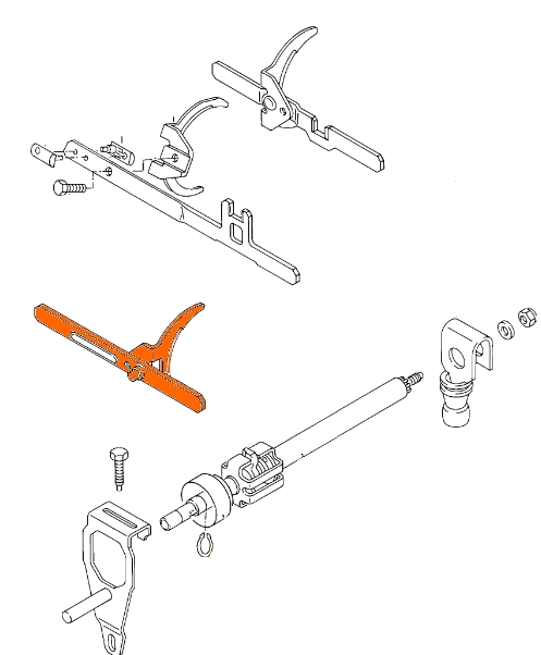 Schakelgaffel 1e / 2e versnelling T3 bus 091311549A