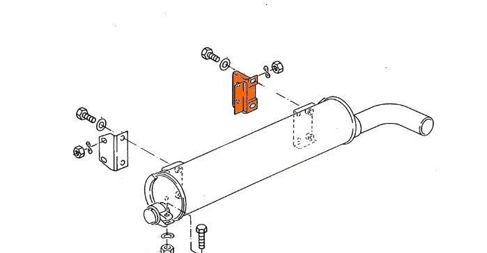 Steunplaat voor einddemper T25 / T3 bus (KY/JX) 033251375