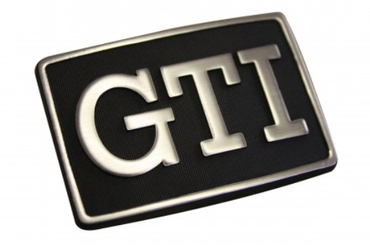 Origineel zwart / chroom GTI embleem voor zijkant Golf 2 GTI (1983 - 1985) 191853688J