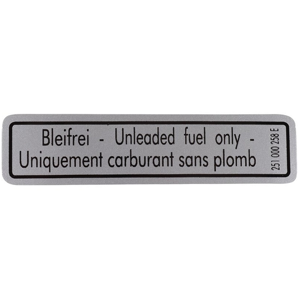 Sticker - Unleaded Fuel Only T3 bus 251000258E