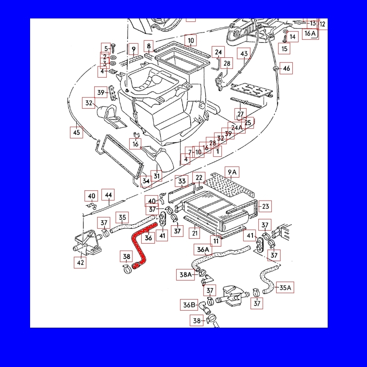 Radiateurslang / koelwaterslang, aanvoer, kachelradiateur naar motor 321819371F 