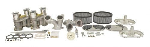 Dual Street Sleeper Carburateur kit, 48 EPC, met inlaat spruitstukken en luchtfilters. Past onder de motorklep