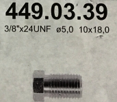 Wartelmoer 3/8"x24UNF, bor. 5 mm, Lengte 18 mm, Sleutel 10 (S)