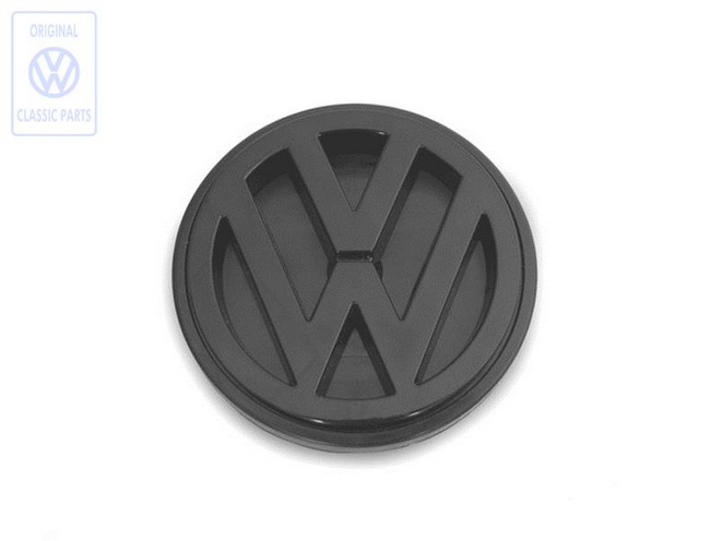 Origineel VW logo achter Golf 2 / Jetta 191853601J Zwart